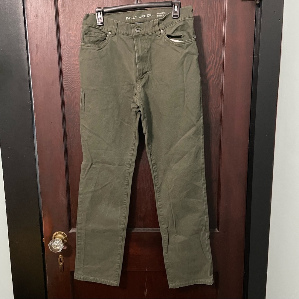 Falls Creek 30/32 Green Brown Straight Pants